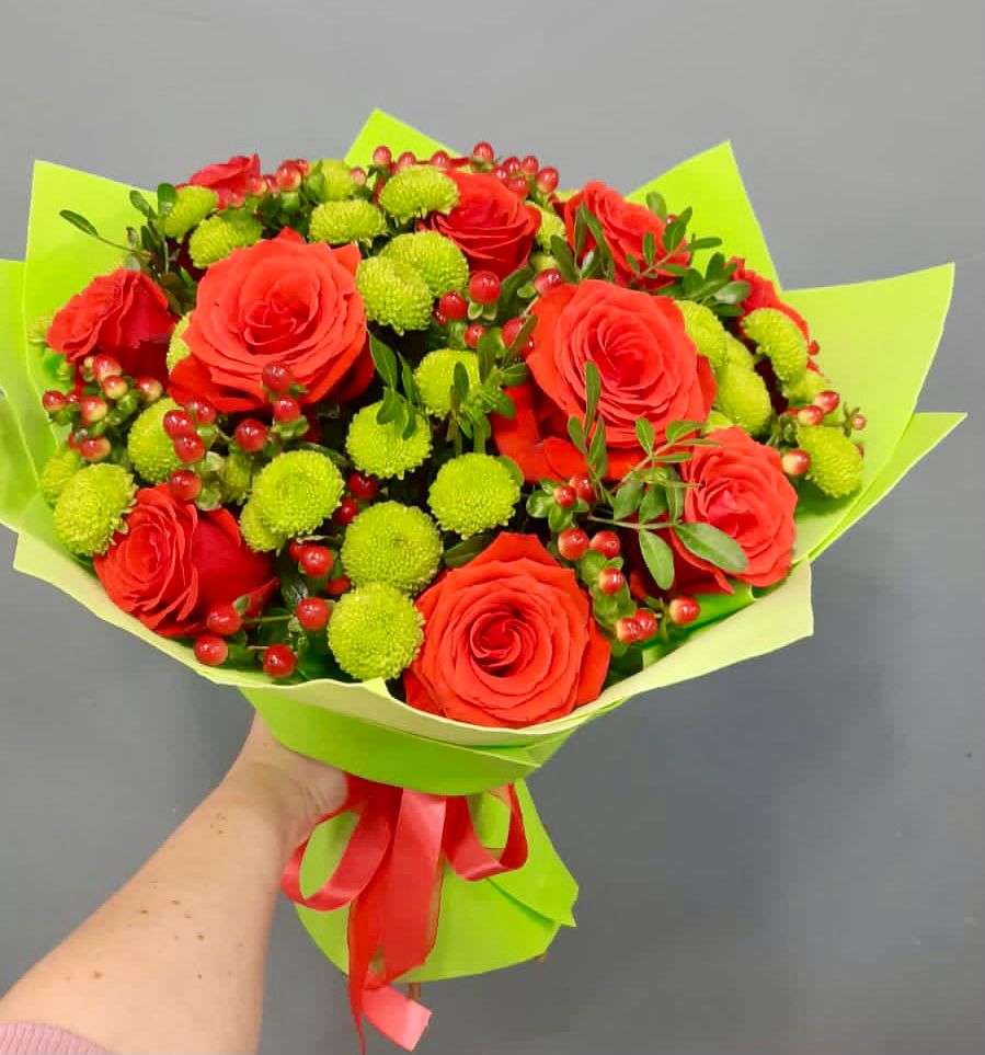 Букет цветов из: Хризантемы и Розы в Иванино