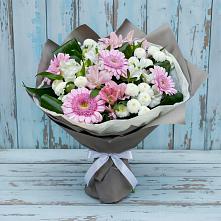 Букет цветов из:  Герберы, Альстромерии и Хризантемы #REPLACE_PRED# Иванино