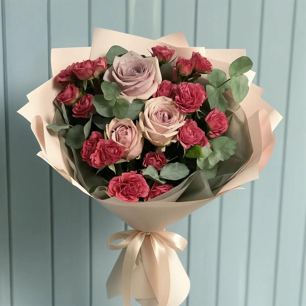 Букет цветов из: Гвоздики и Розы в Иванино