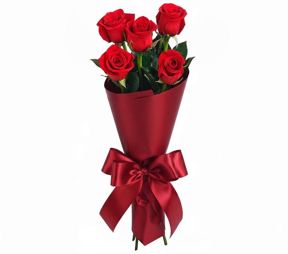 Букет 5 Красных роз Эдлесс Лав в Иванино