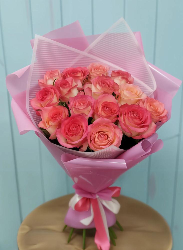 Букет 15 Розовых роз Равель в Иванино