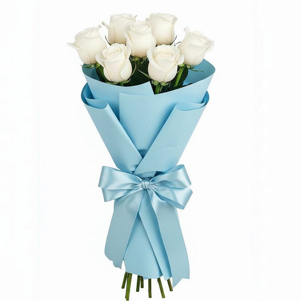 Букет 7 белых роз Проуд в Иванино