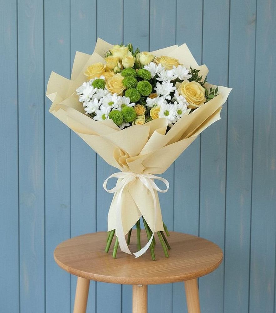 Букет цветов из: Хризантемы и Розы в Иванино