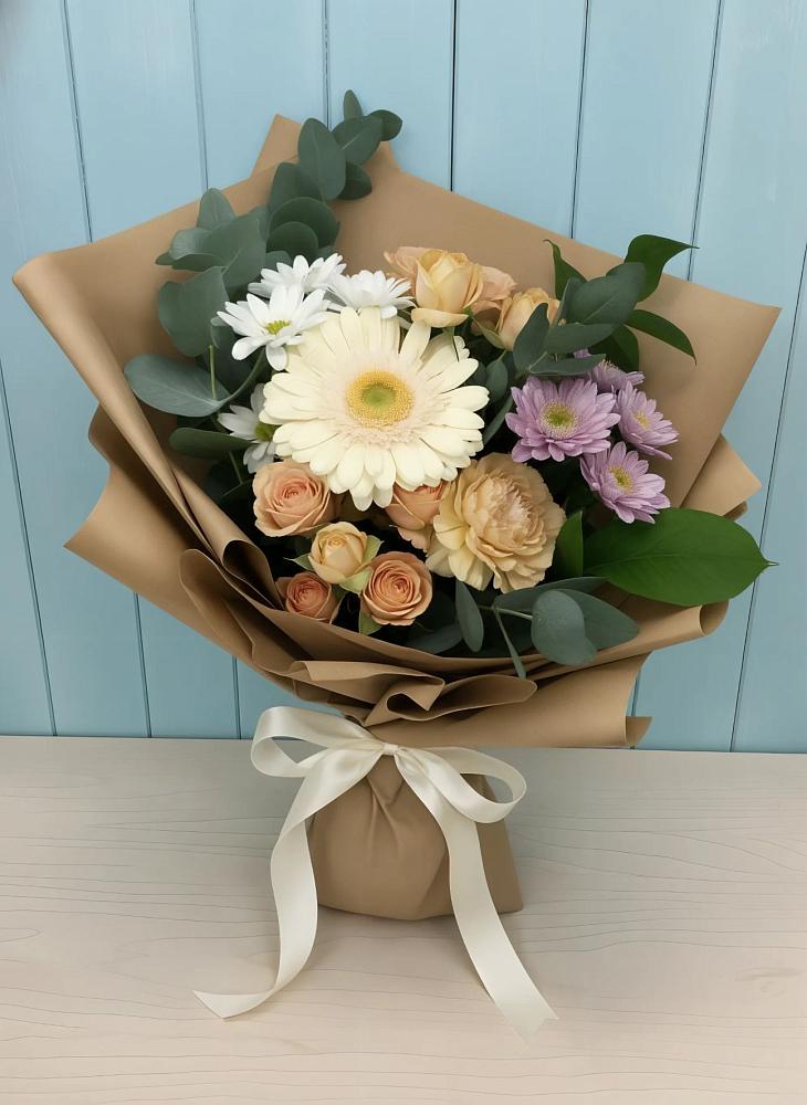Букет цветов из: Герберы и Хризантемы в Иванино