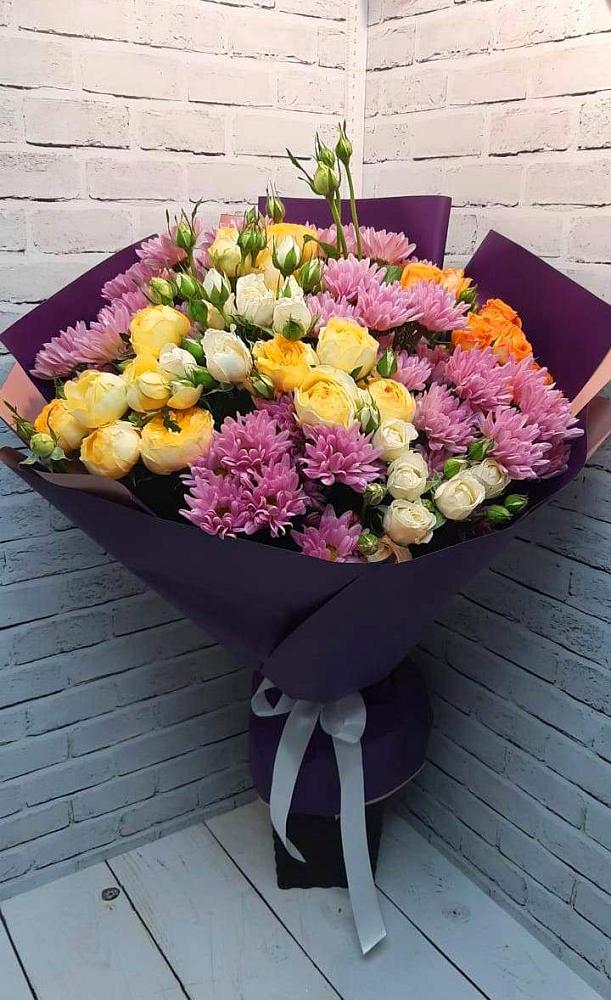 Букет цветов из: Хризантемы и Розы в Иванино