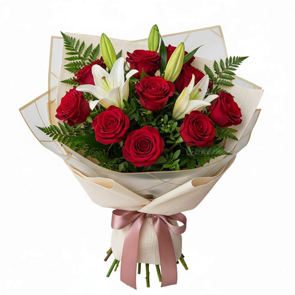 Букет цветов из: Лилии и Розы в Иванино