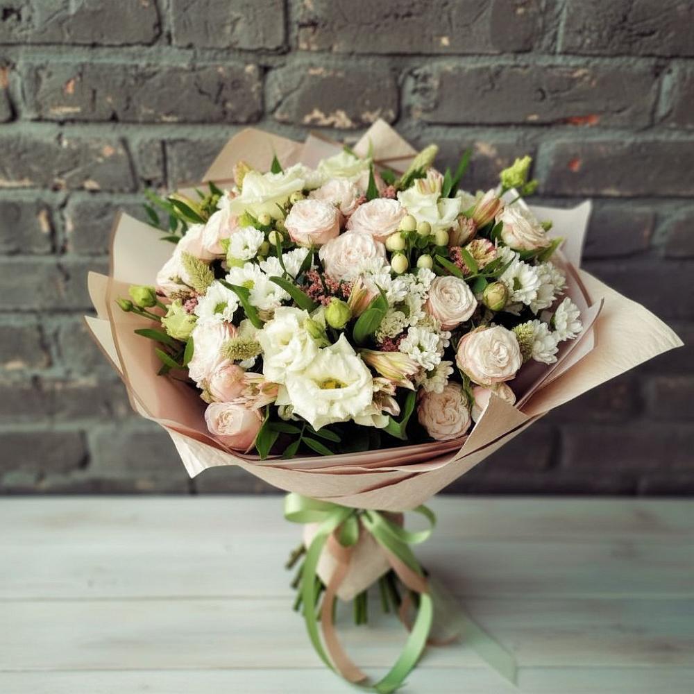 Букет цветов из: Альстромерии, Розы и Хризантемы в Иванино