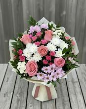Букет цветов из:  Альстромерии, Гвоздики, Розы и Хризантемы #REPLACE_PRED# Иванино