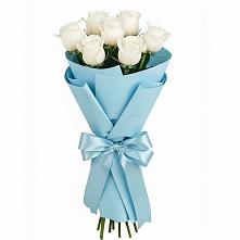 Букет 7 белых роз Проуд в Иванино