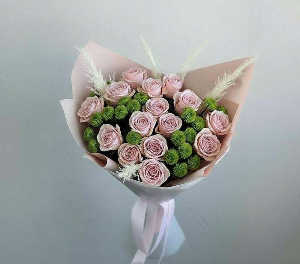 Букет цветов из: Розы и Хризантемы в Иванино